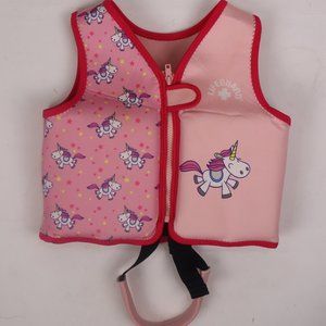 🩰  Pink Red Unicorn Girls Lifevest Lifeguard Pool Beach Size 3 4 5